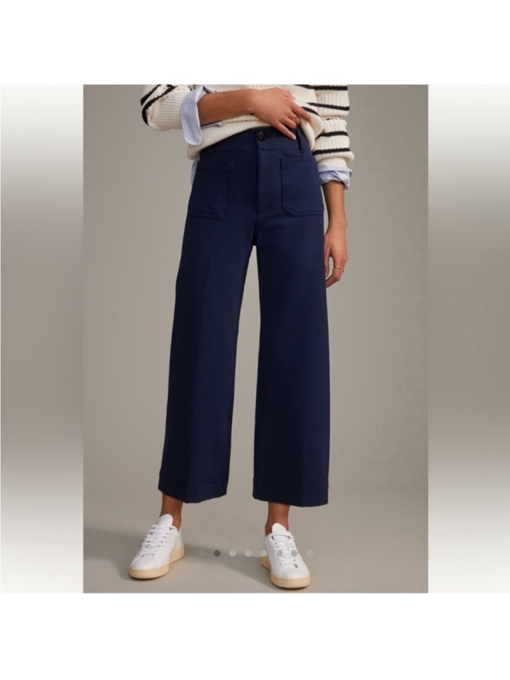 Maeve Colette Ponte Crop Wide Leg Pants - Picture 2 of 6